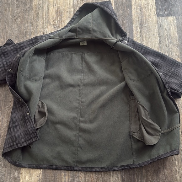 Dickies Gray And Black Plaid Hooded Men’s Jacket Size Medium 38-40 Snap Closure - Picture 9 of 10